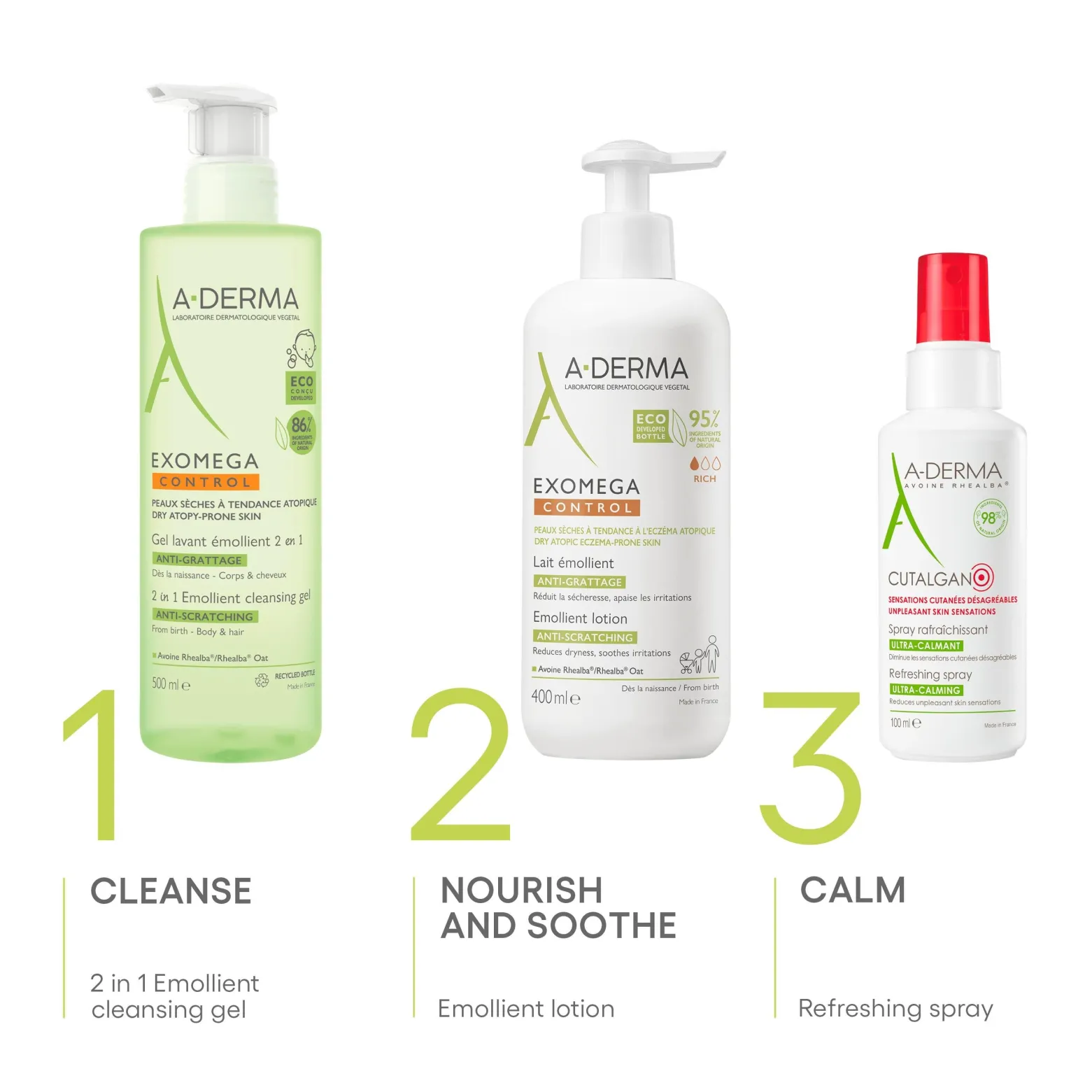 A-Derma Exomega Control Emollient Cleansing Gel 500ml (16.91floz)