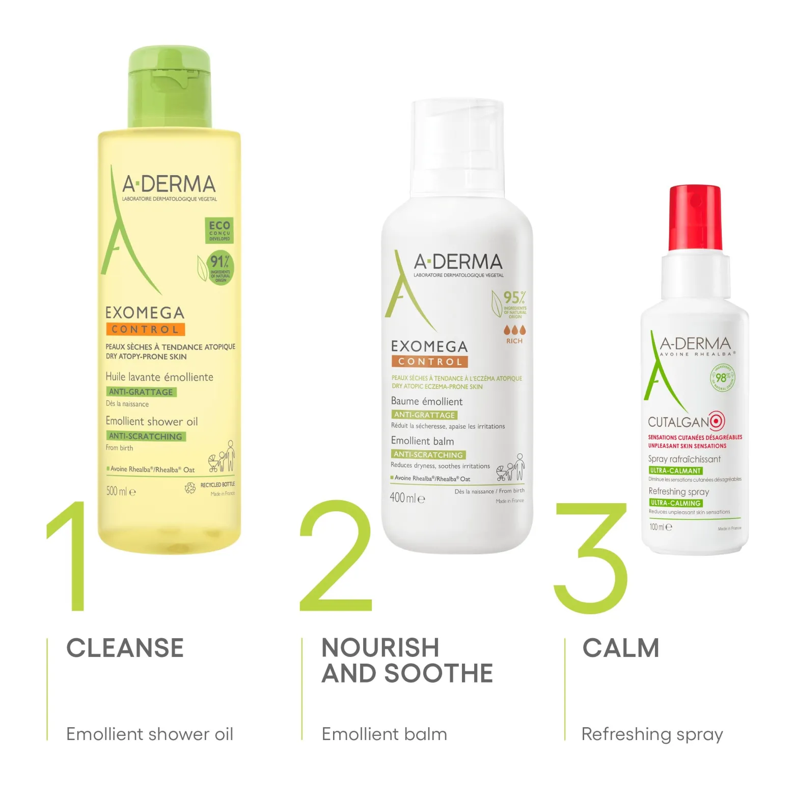 A-Derma Exomega Control Emollient Balm Atopic-Prone Skin 400ml (13.53floz)