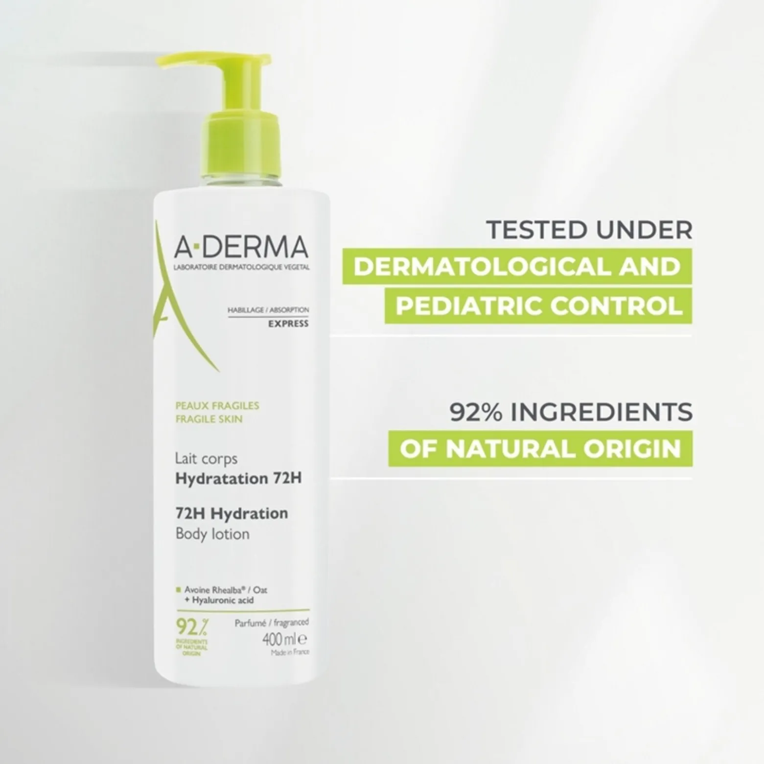 A-Derma 72h Hydration Body Lotion 400ml (13.5floz)