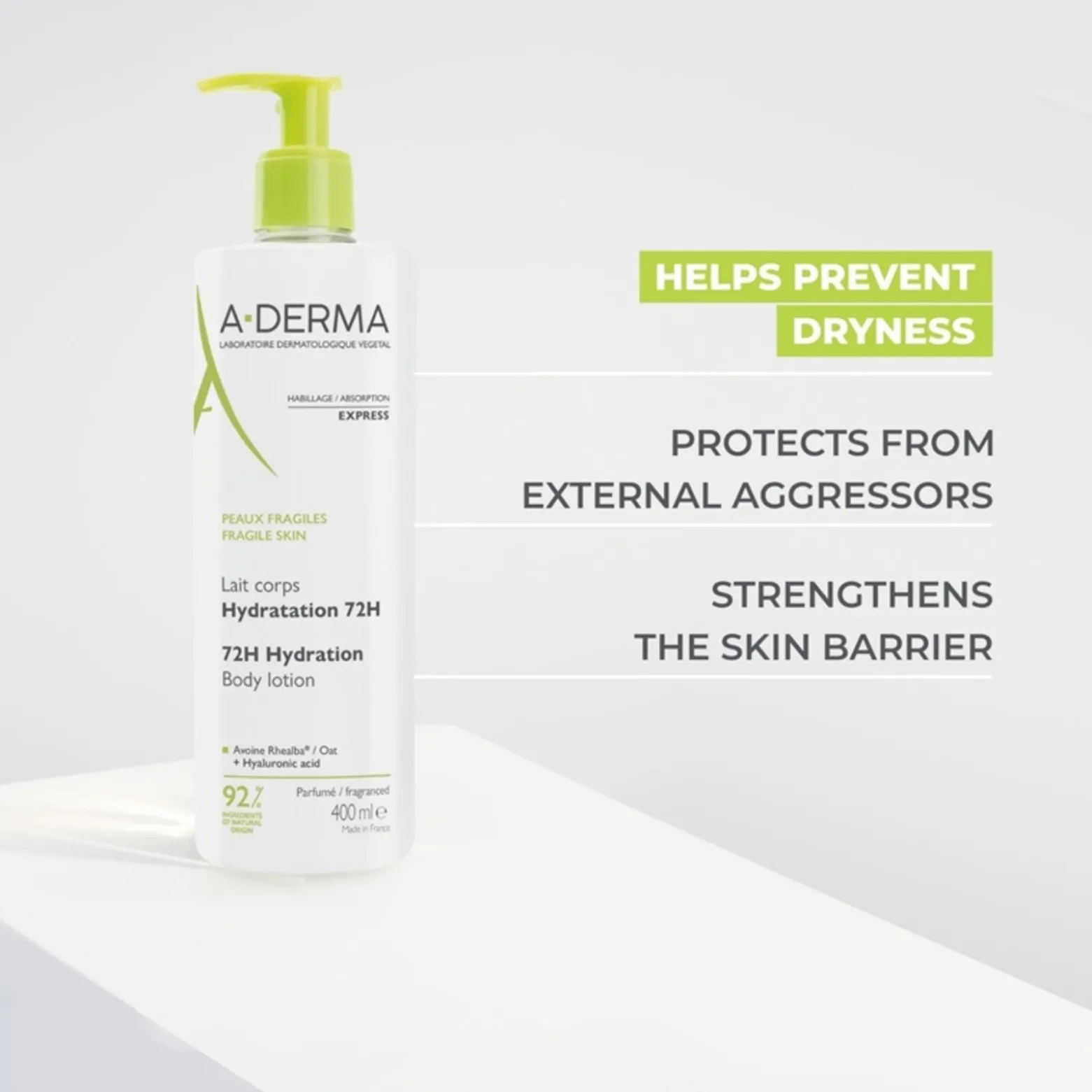 A-Derma 72h Hydration Body Lotion 400ml (13.5floz)