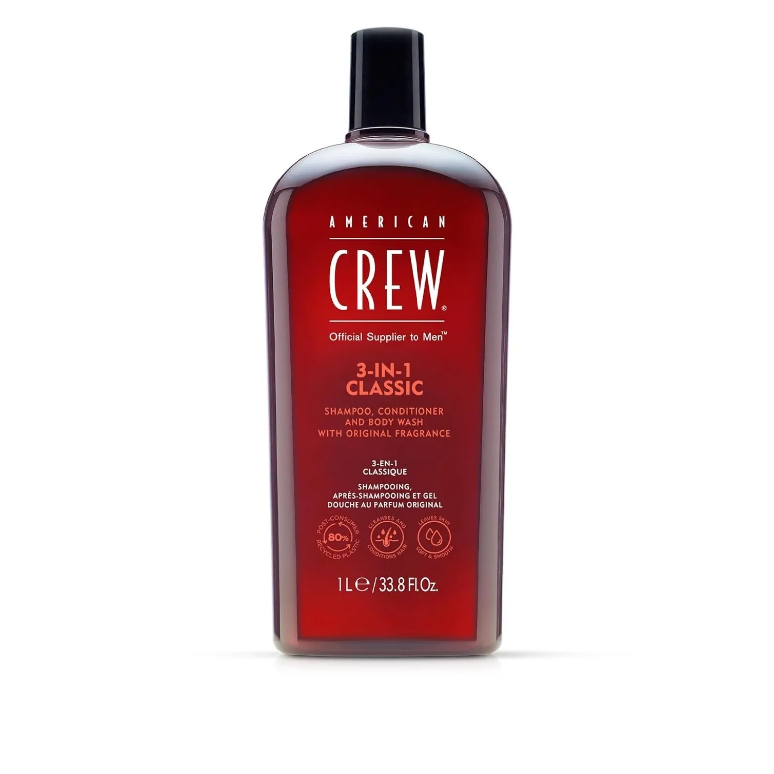 American Crew 3-In-1 Classic Shampoo, Conditioner and Body Wash 1L (33.8floz)