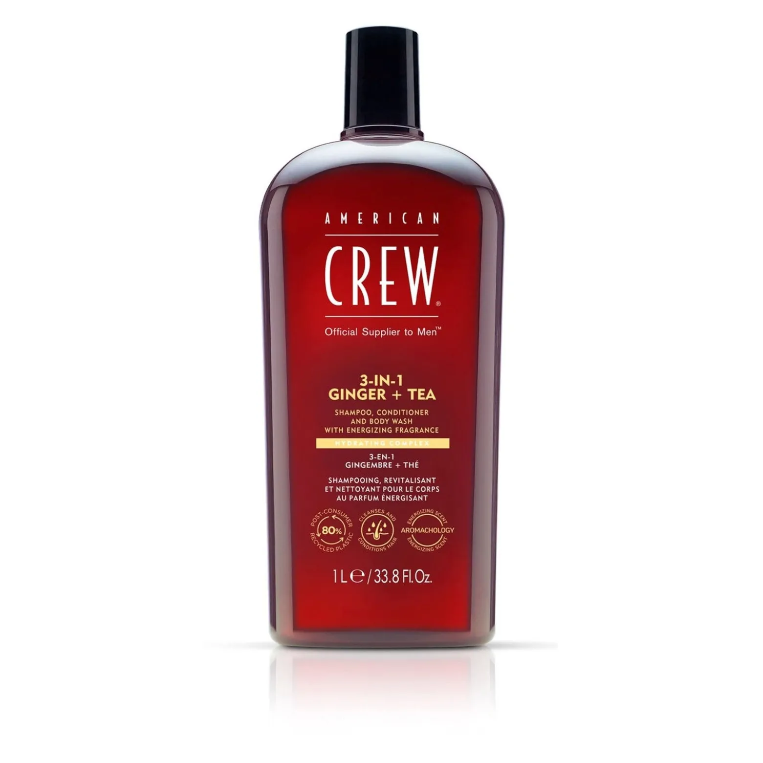 American Crew 3-In-1 Ginger + Tea Shampoo, Conditioner and Body Wash 1L (33.8floz)