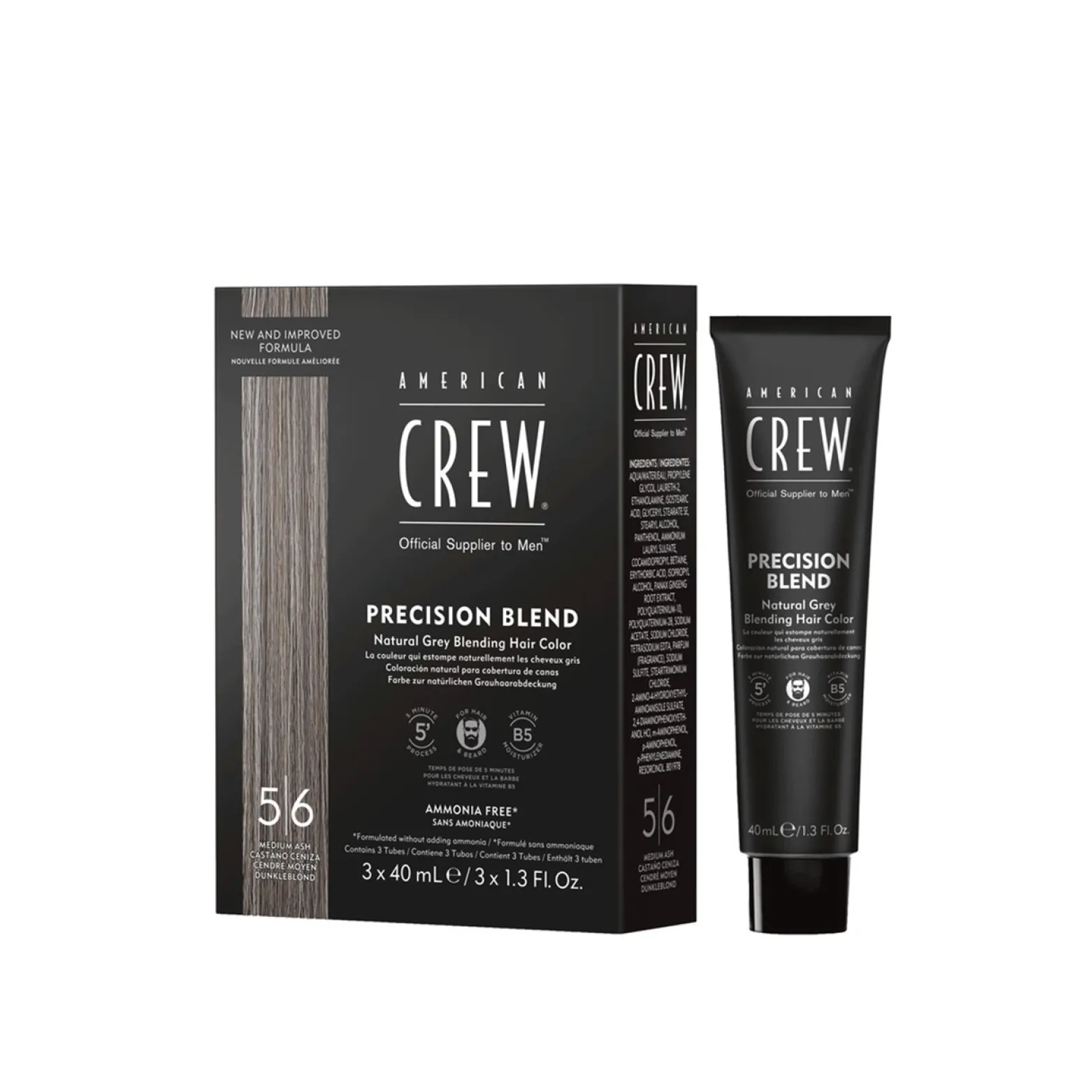 American Crew Precision Blend Hair Color 5/6 Medium Ash 3x40ml (3x1.35floz)