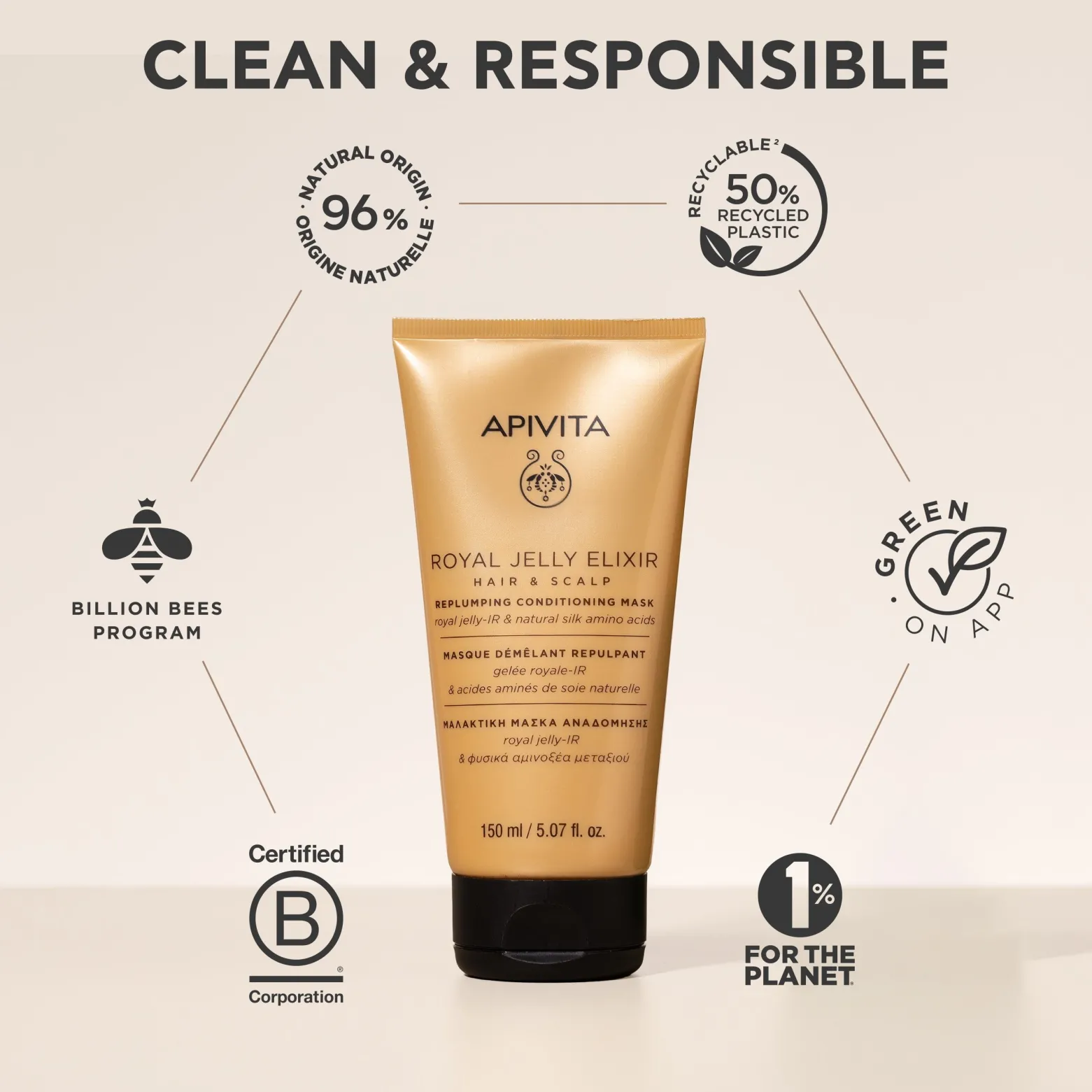 APIVITA Royal Jelly Elixir Replumping Conditioning Mask 150ml (5.07floz)