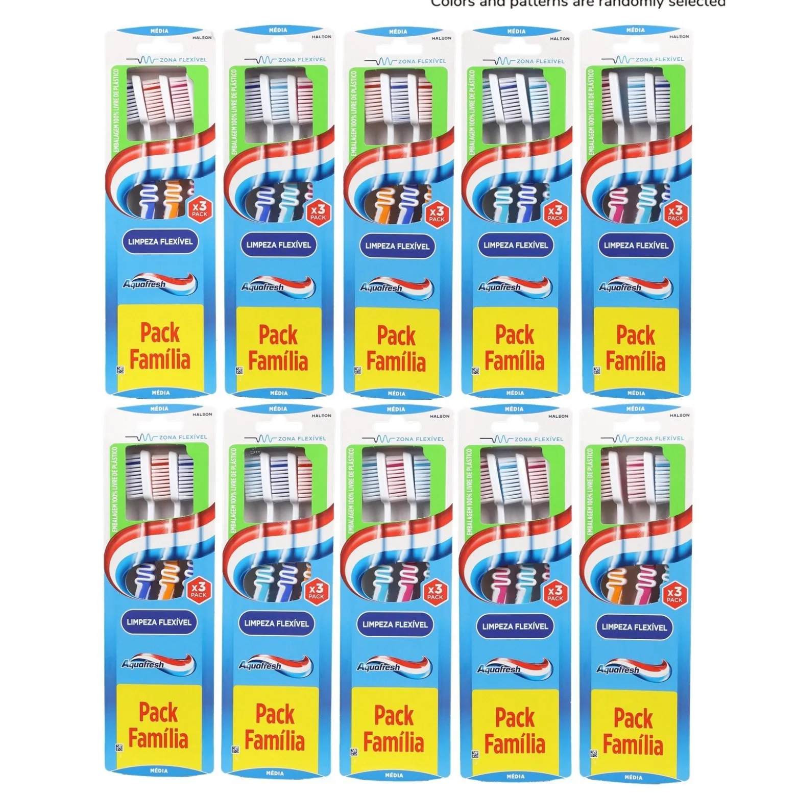Aquafresh Flexible Cleaning Medium Toothbrush Multiple Colors x3