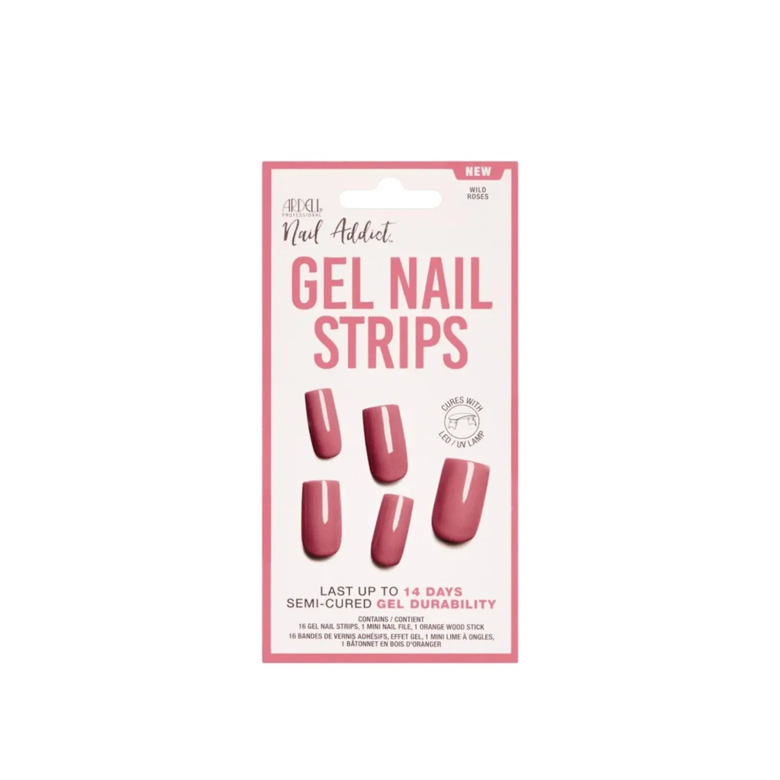 Ardell Nail Addict Gel Nail Strips Wild Roses x16