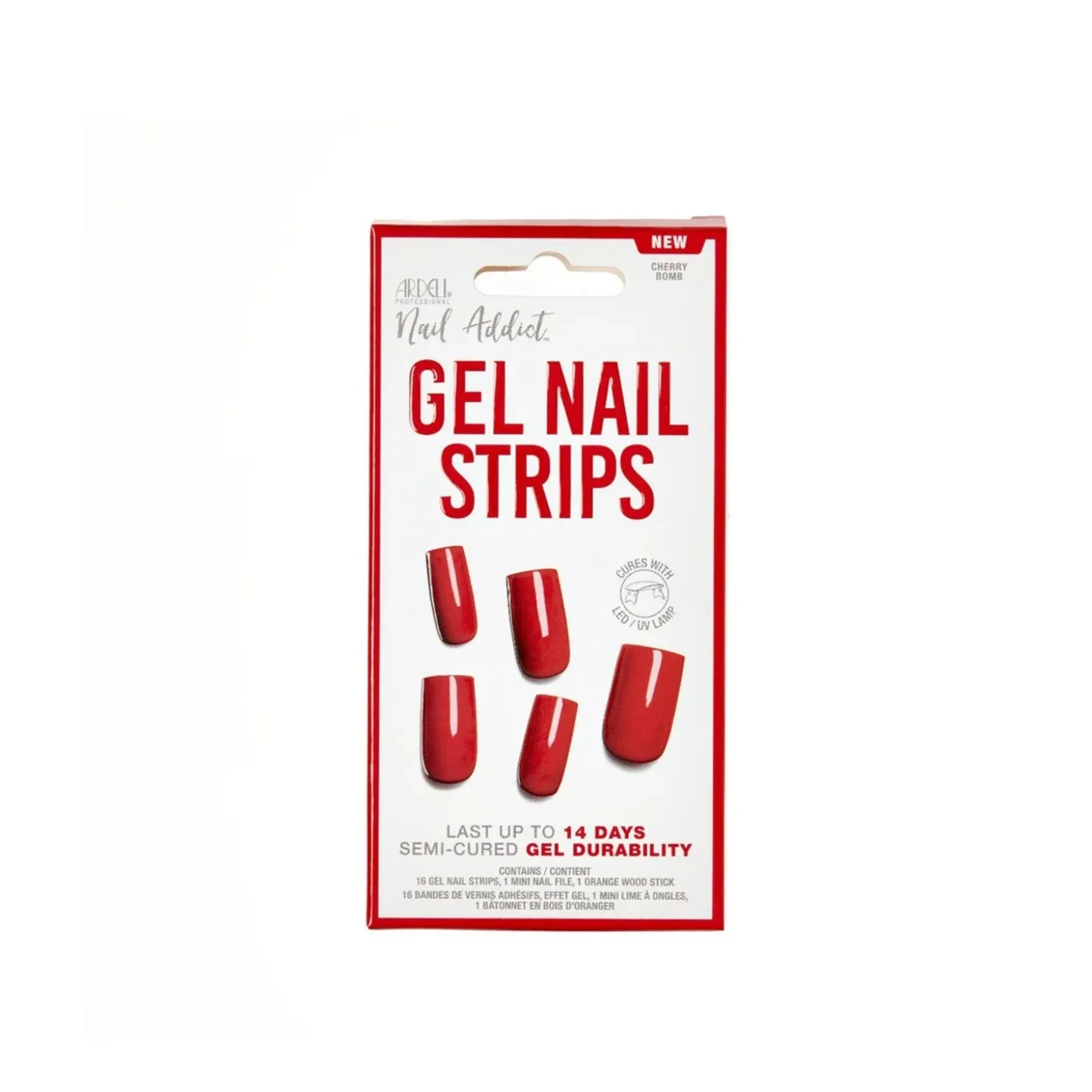 Ardell Nail Addict Gel Nail Strips Cherry Bomb x16