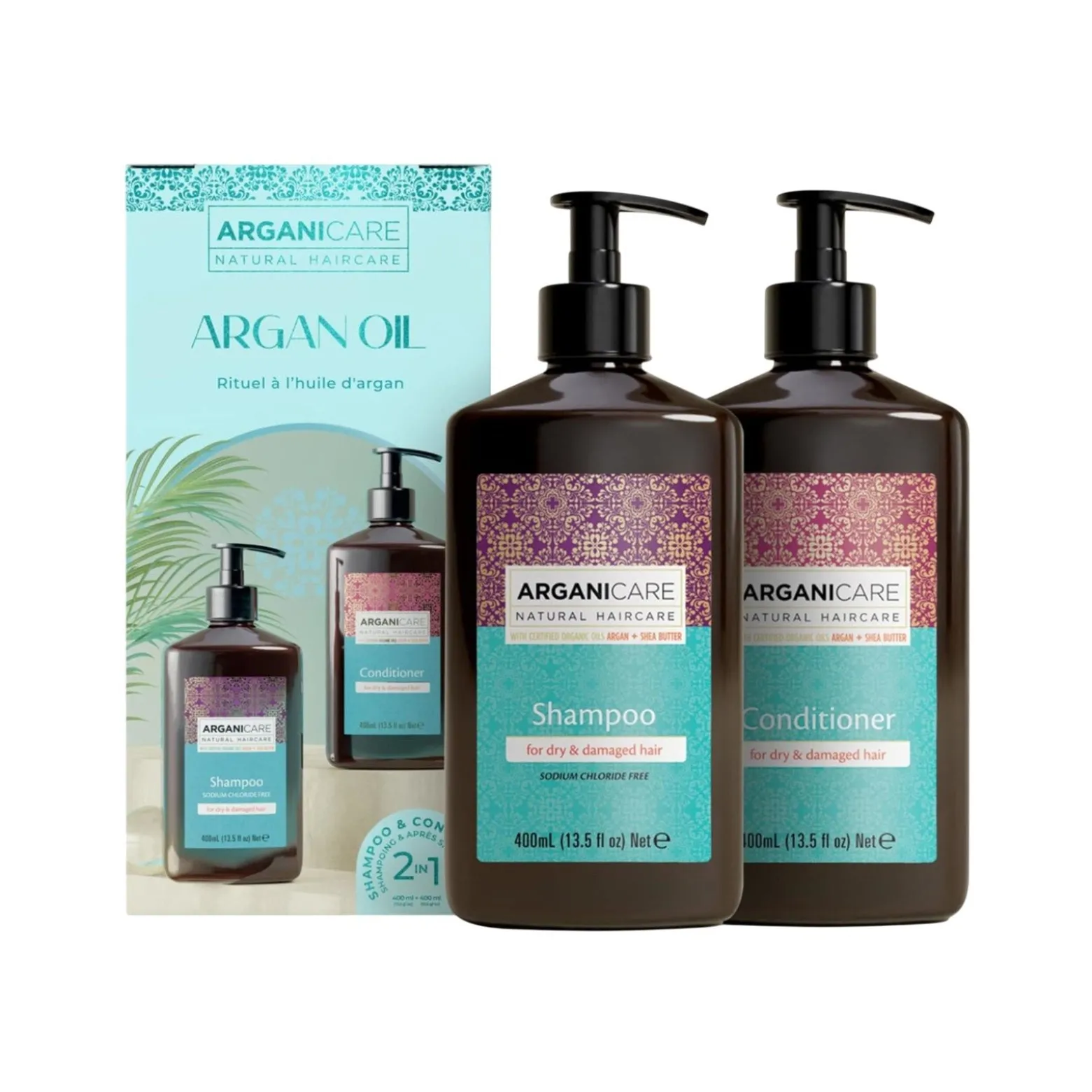 Arganicare Argan Oil Ritual Duo Box (13.5floz x2)