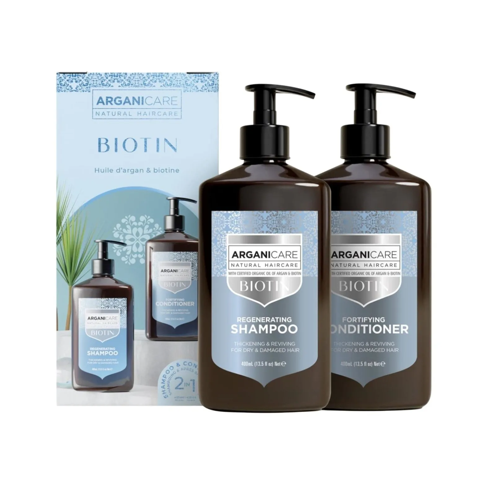 Arganicare Biotin Ritual Duo Box Damaged Hair (13.5floz x2)