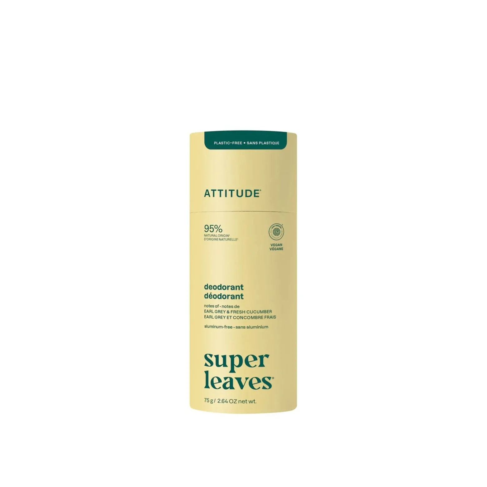 ATTITUDE Super Leaves Deodorant Earl Grey & Fresh Cucumber 75g (2.64oz)
