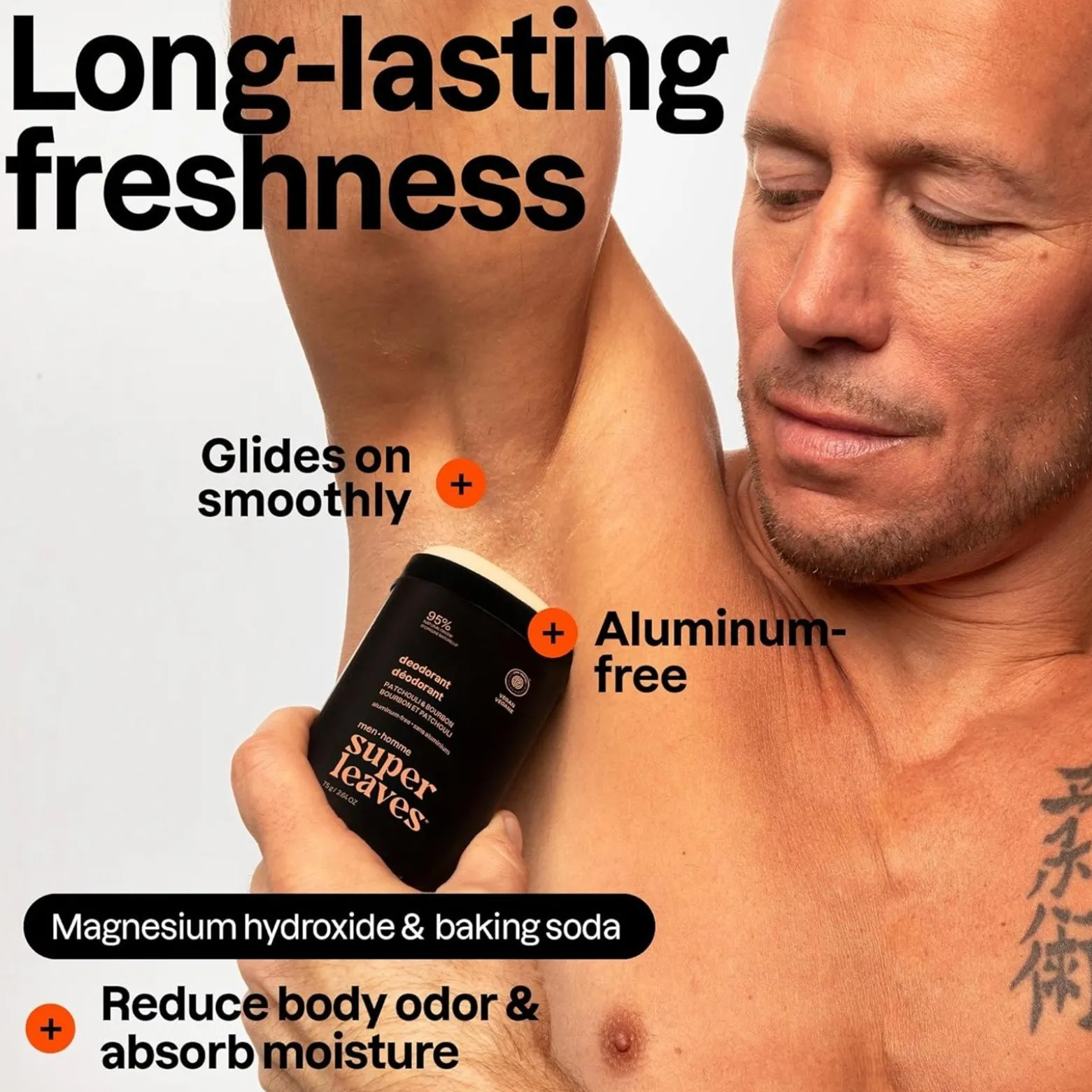 ATTITUDE Super Leaves Men Deodorant Patchouli & Bourbon 75g (2.64oz)