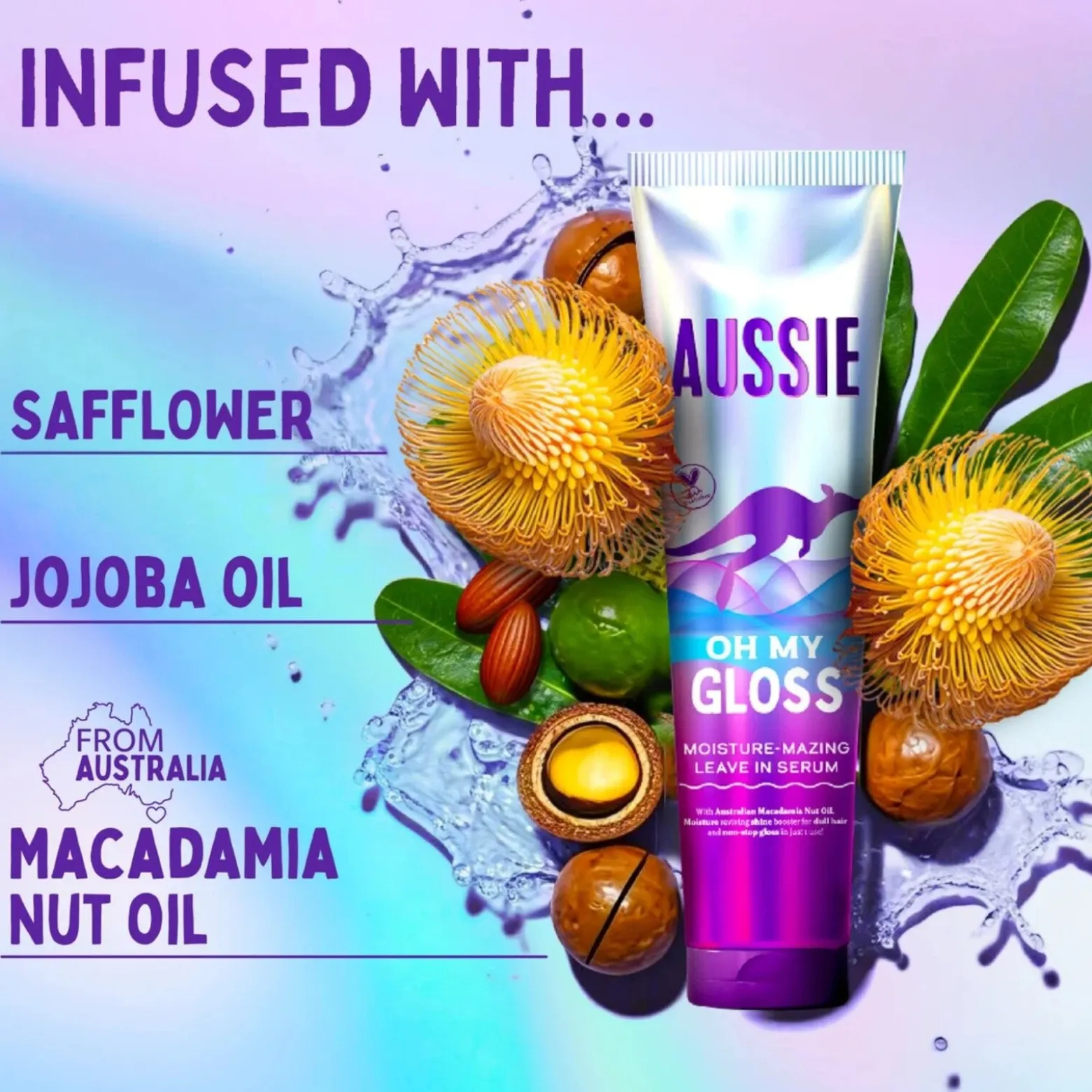 Aussie Oh My Gloss Moisture-Mazing Leave In Serum 160ml (5.4floz)