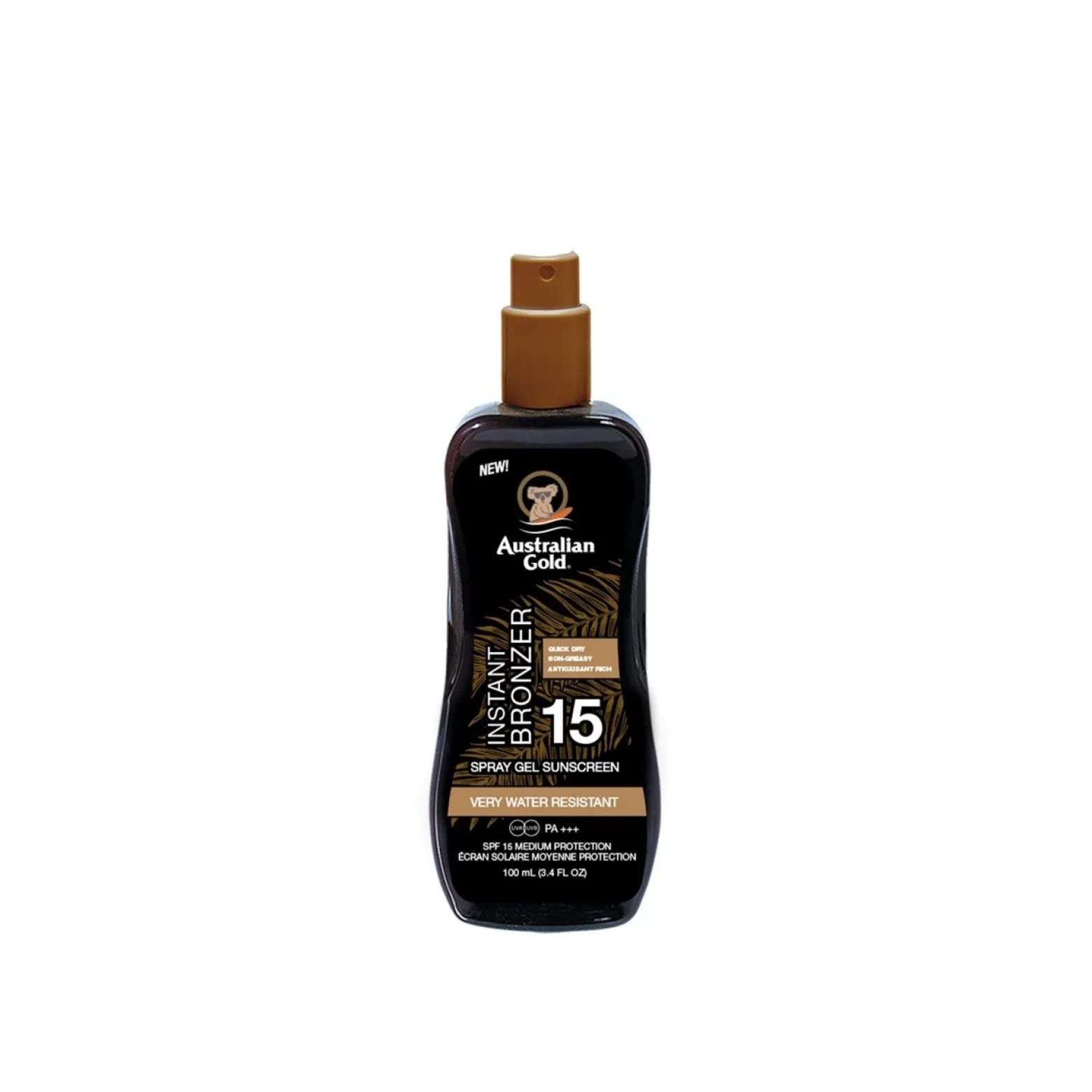 Australian Gold Instant Bronzer Spray Gel Sunscreen SPF15 100ml (3.38floz)
