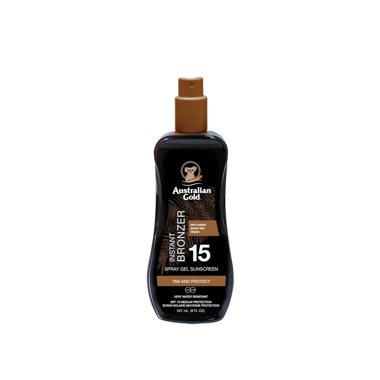 Australian Gold Instant Bronzer Spray Gel Sunscreen SPF15 237ml (8floz)