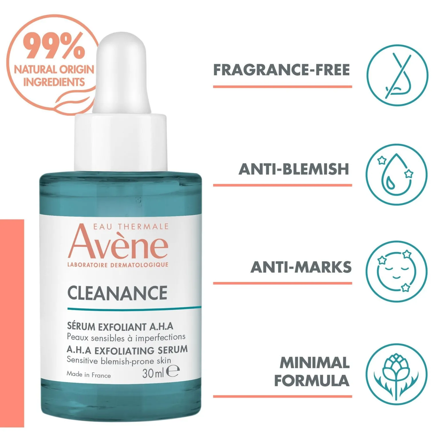 Avène Cleanance AHA Exfoliating Serum 30ml (1.01floz)