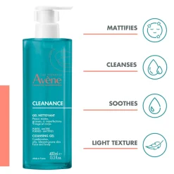 Avène Cleanance Cleansing Gel Acne 400ml (13.53floz)