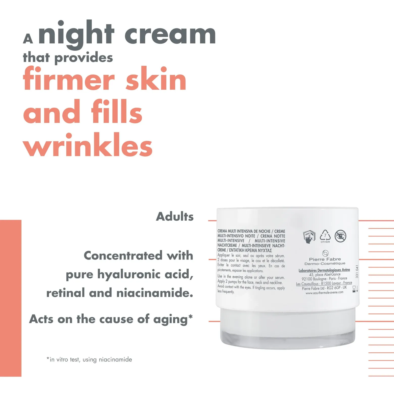Avène Hyaluron Activ B3 Multi-intensive Night Cream Anti-Aging 40ml (1.3floz)