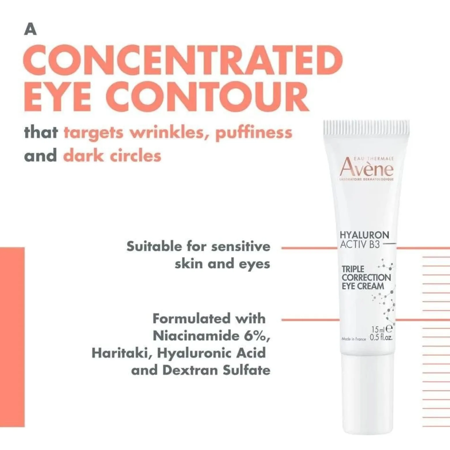 Avène Hyaluron Activ B3 Triple Correction Eye Cream Anti-Aging 15ml (0.5floz)