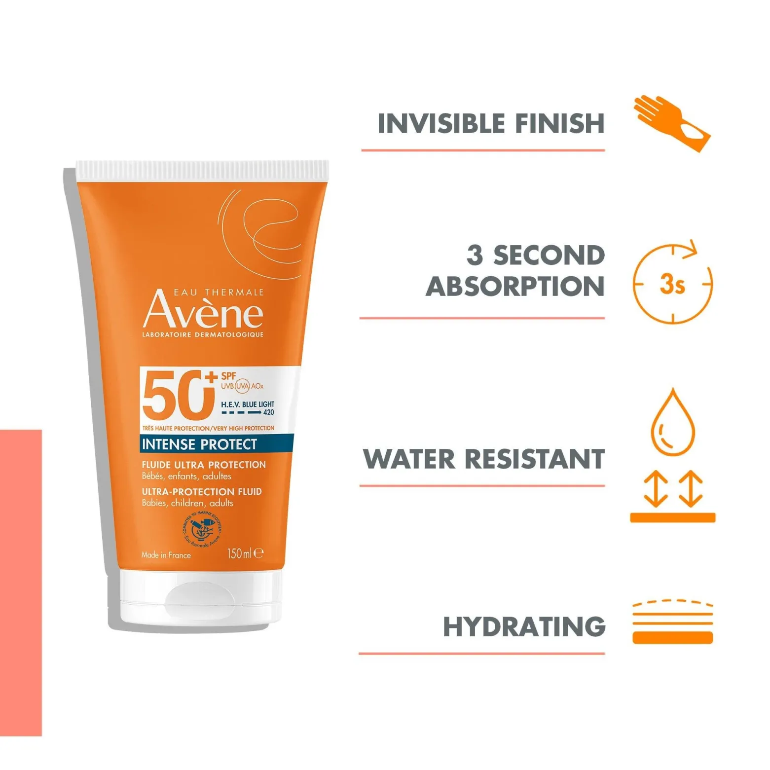 Avène Sun Intense Protect Fluid Fragrance-Free SPF50+ Sunscreen 150ml (5.07floz)