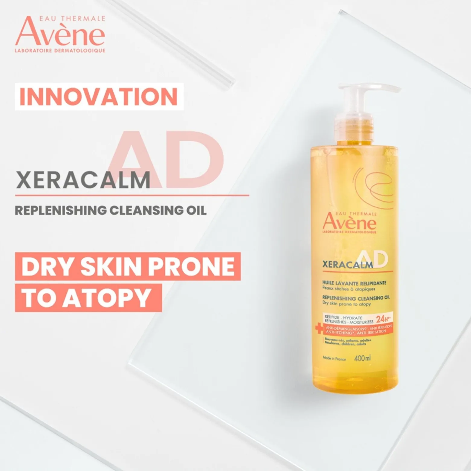 Avène XeraCalm A.D Replenishing Cleansing Oil 1L (33.8floz)