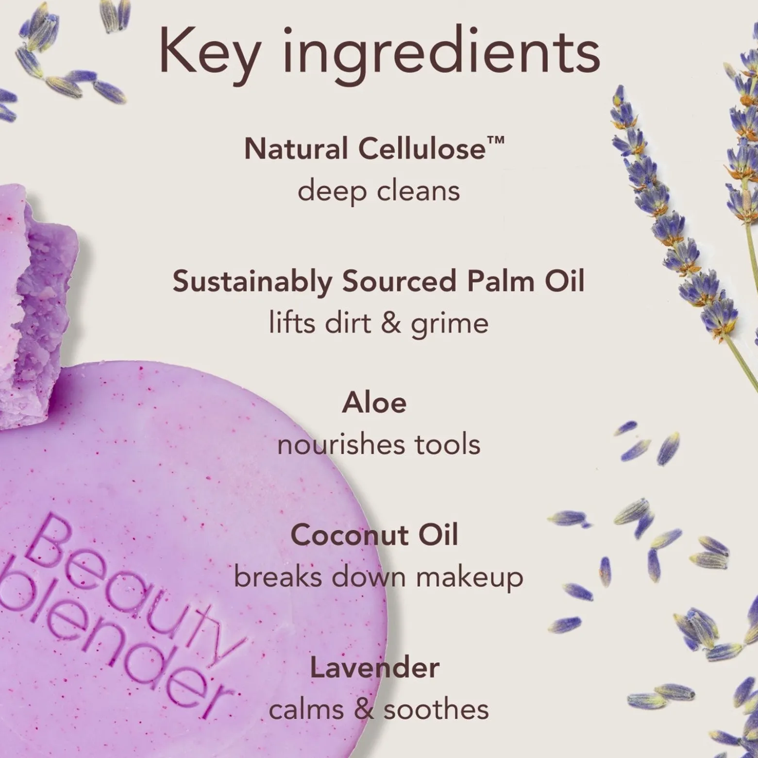 beautyblender Tool Scrub Lavender Exfoliating Solid Soap 28.3g (1oz)
