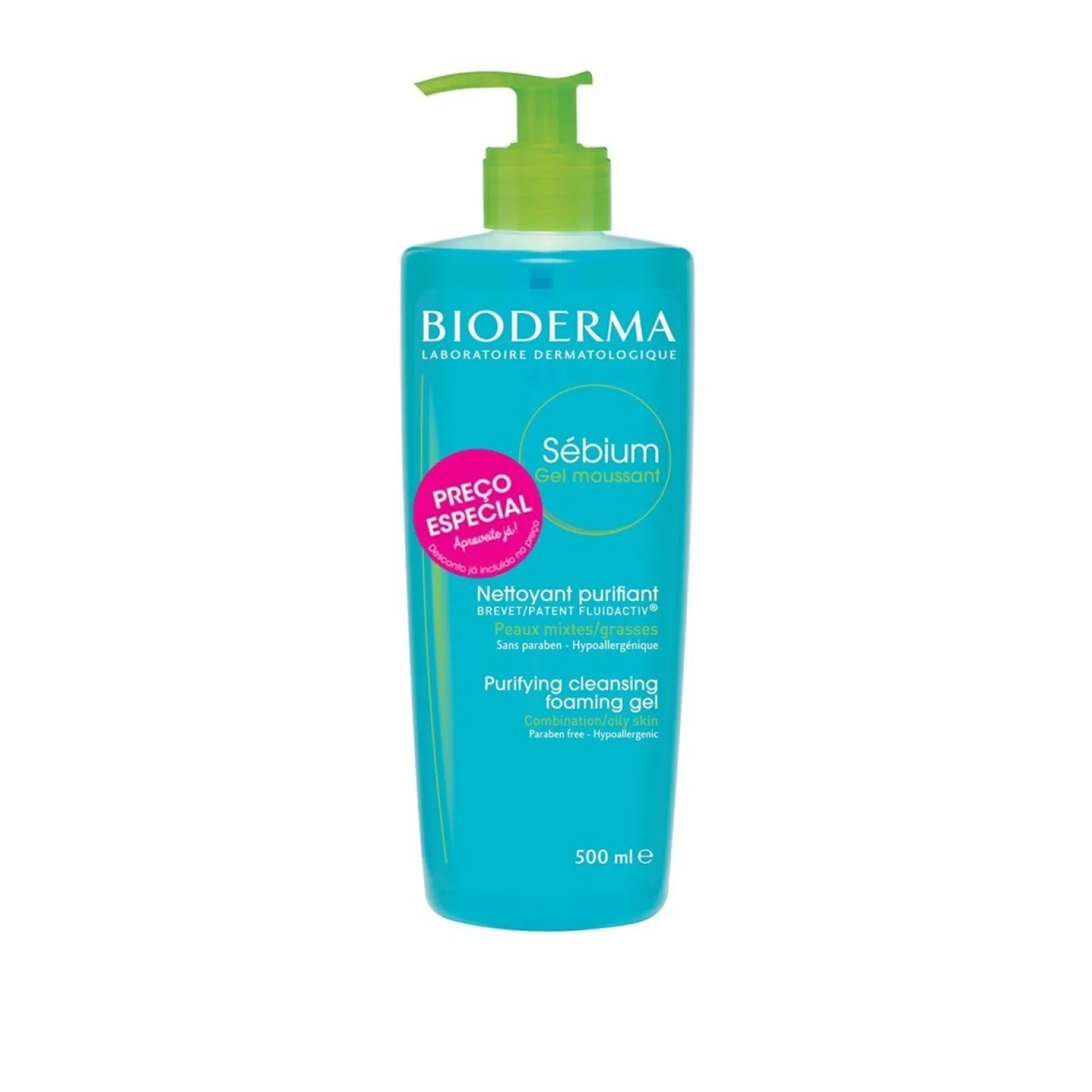 Bioderma Sébium Gel Moussant Purifying Cleansing Foaming Gel 500ml (16.91floz)