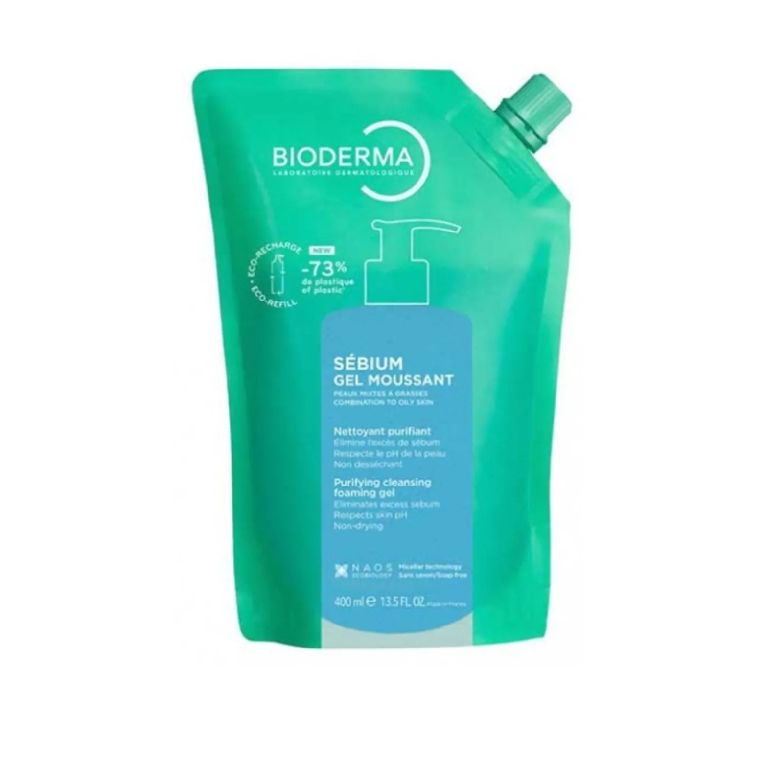 Bioderma Sébium Purifying Cleansing Foaming Gel Eco-Refill 400ml (13.5floz)