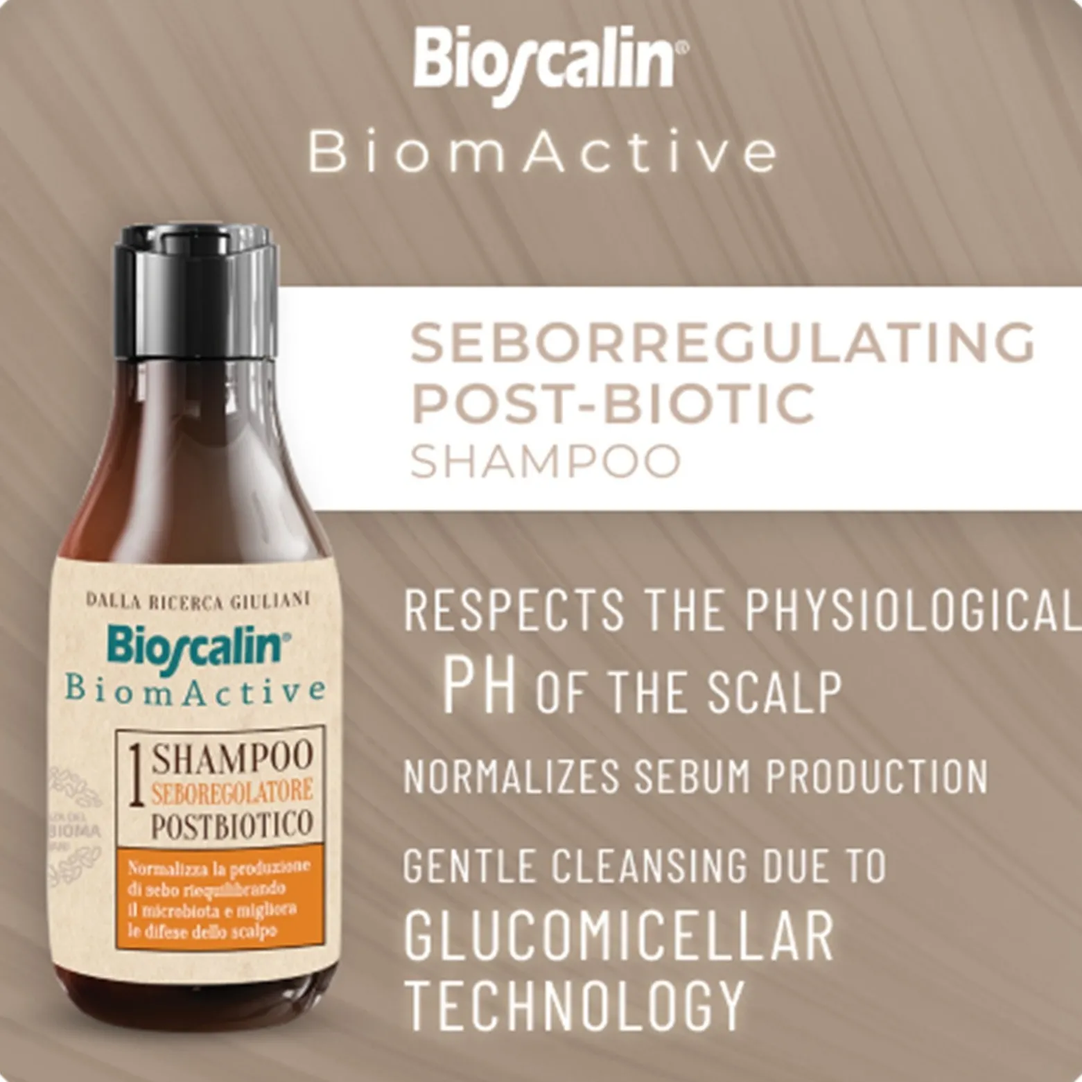 Bioscalin BiomActive 1 Postbiotic Sebum-Regulating Shampoo 200ml (6.76floz)