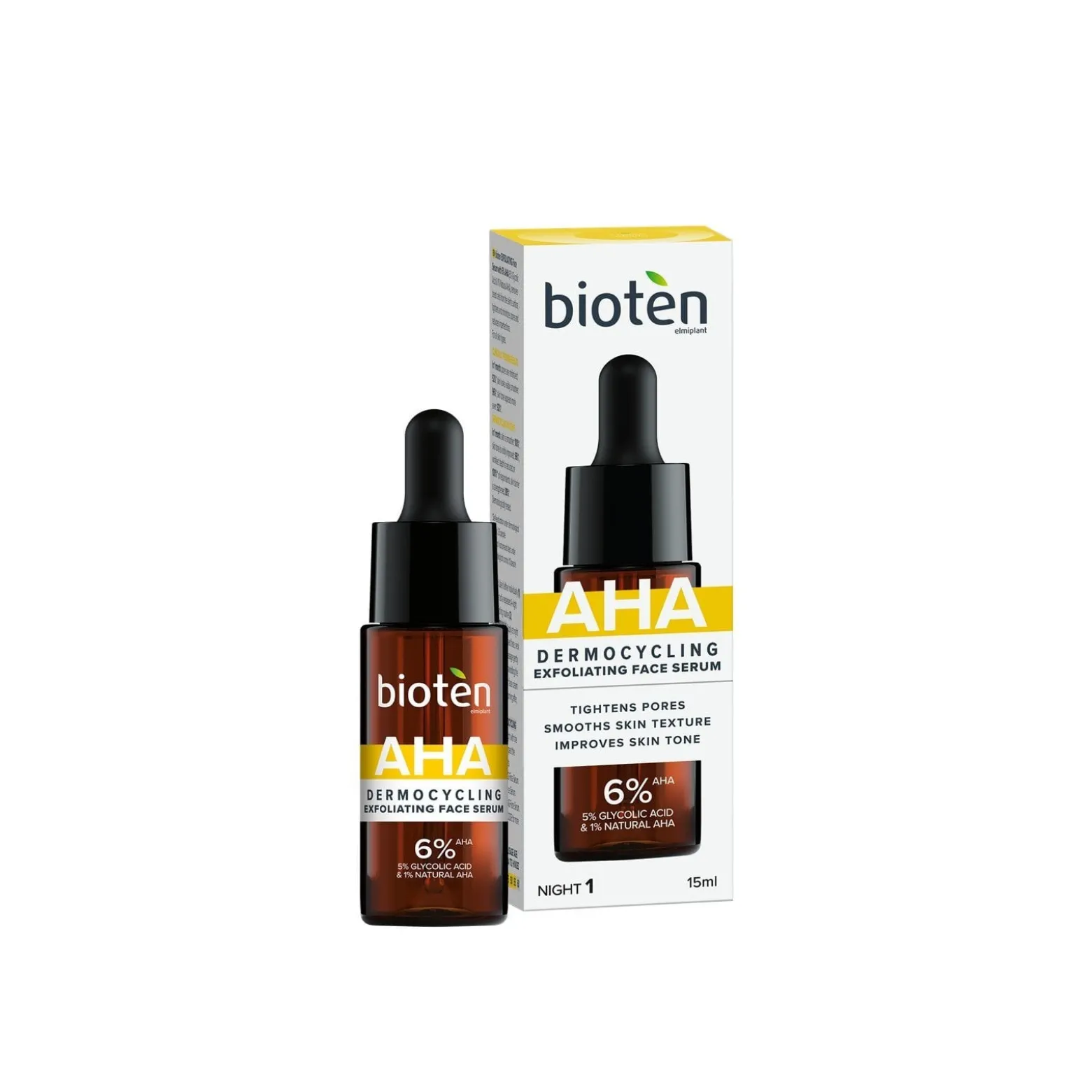 bioten Dermocycling AHA Exfoliating Face Serum 15ml (0.5floz)