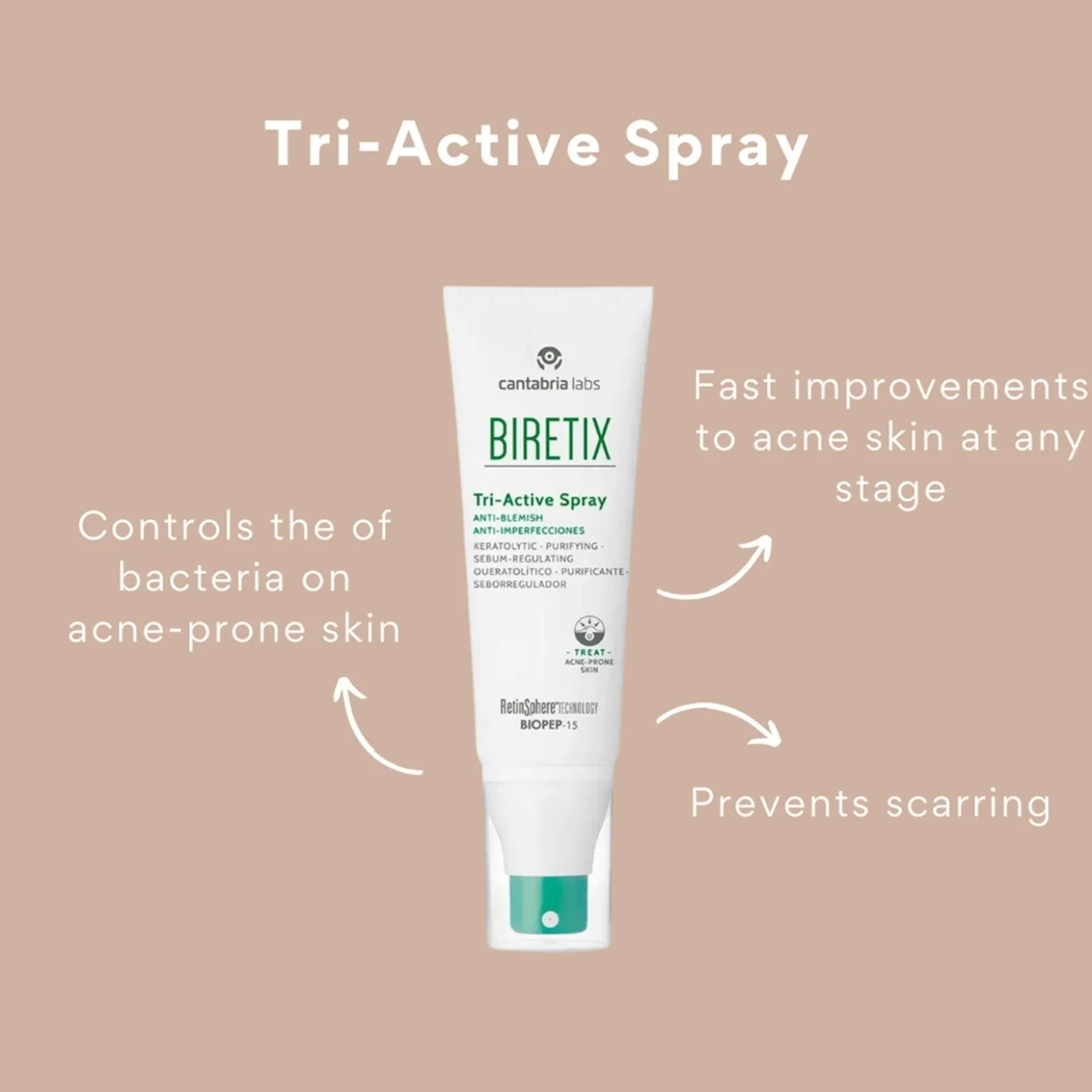 Biretix Tri-Active Spray Anti-Blemish Body Acne 100ml (3.38floz)