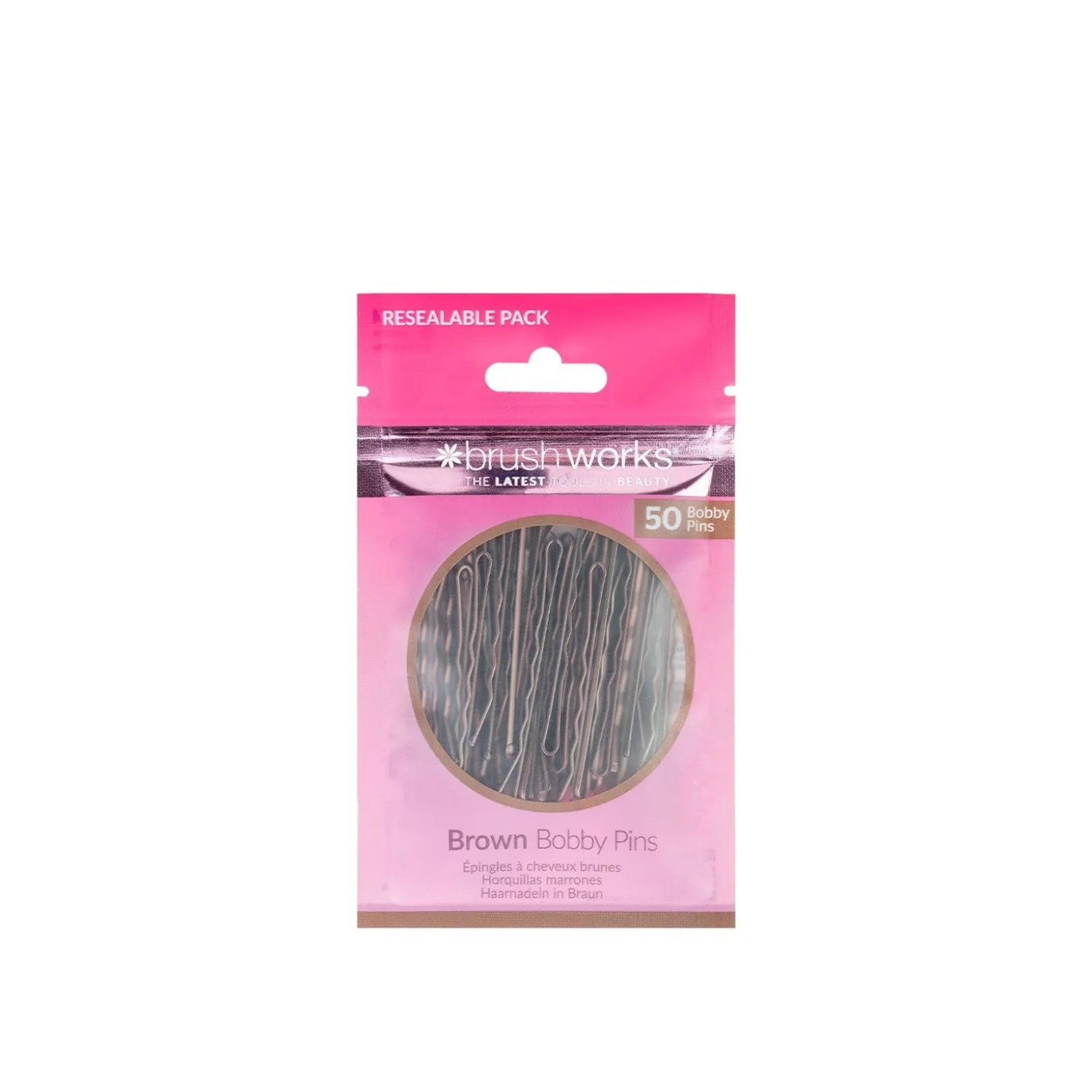 Brushworks Bobby Pins Brown x50