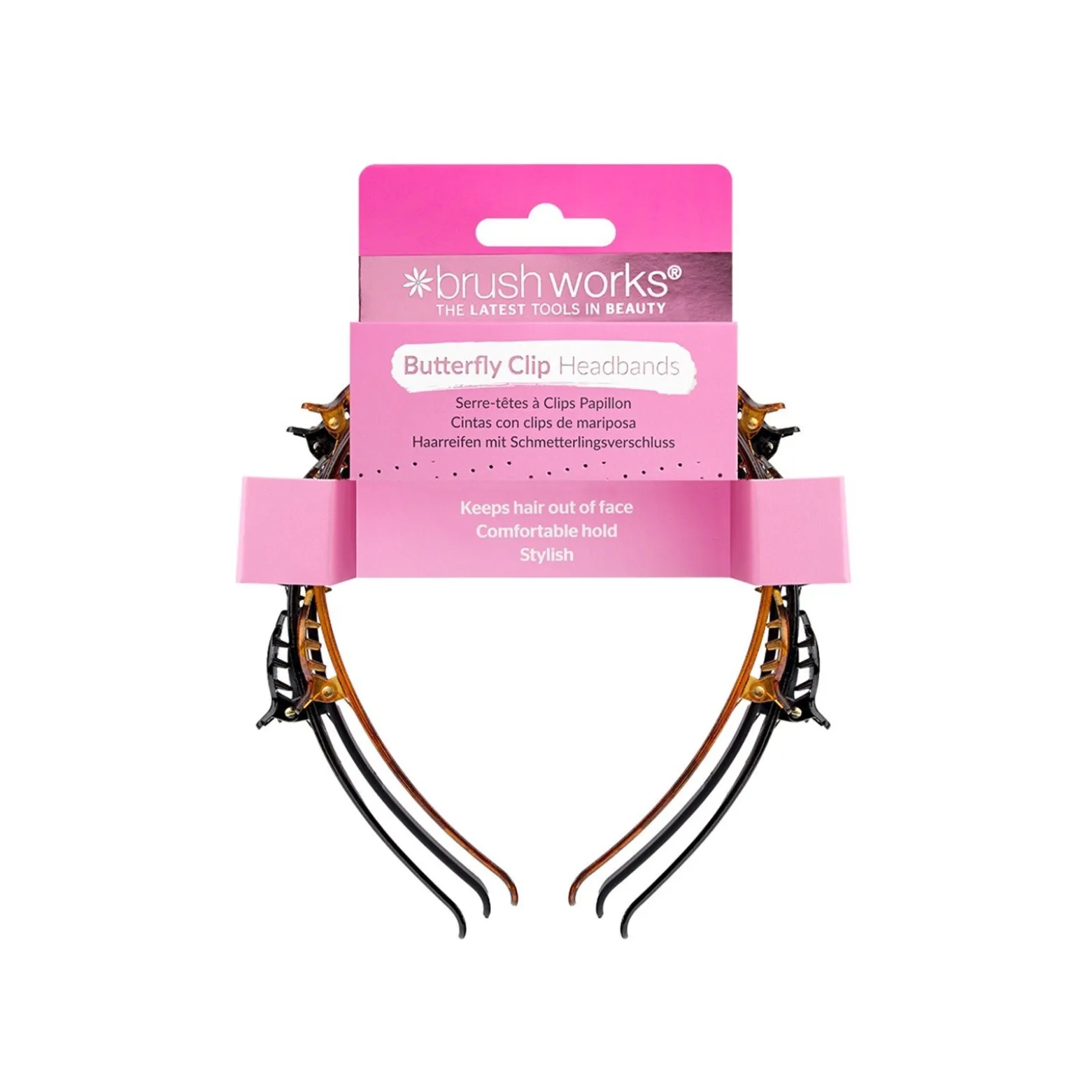 Brushworks Butterfly Clip Headbands x3