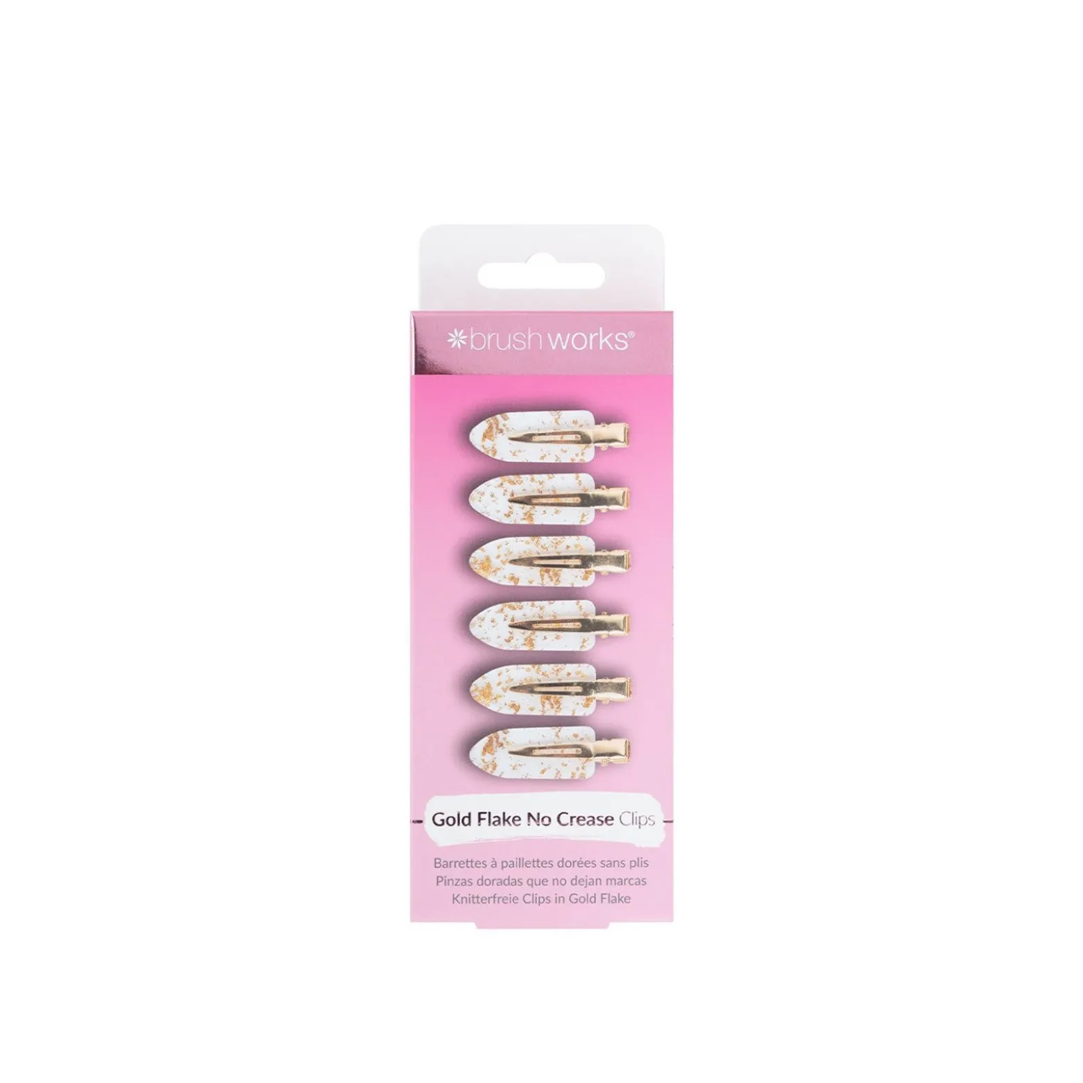 Brushworks Gold Flake No Crease Hair Clips x6