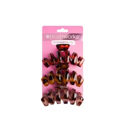 Brushworks Tortoiseshell Claw Clips x3