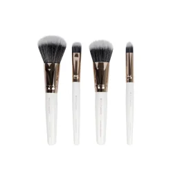 Brushworks Travel Makeup Brush White & Gold Set
