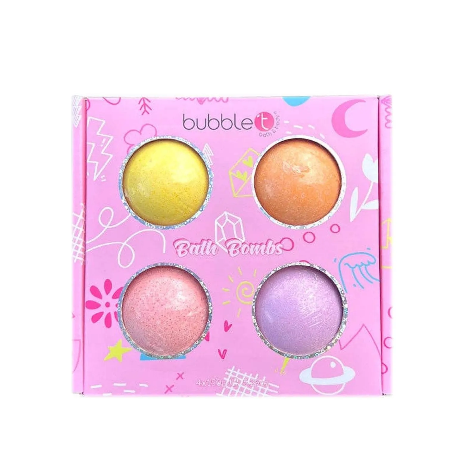 Bubble T Mixed Bath Bombs Set (5.29oz x4)