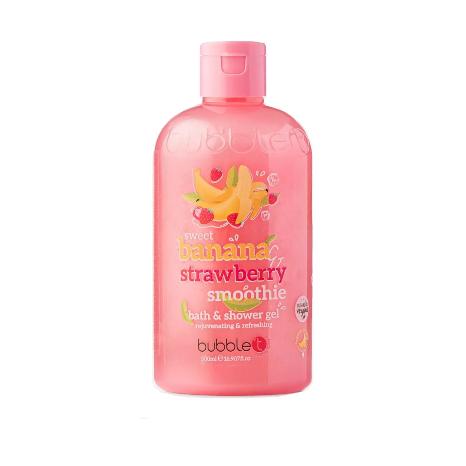 Bubble T Seet Banana & Strawberry Smoothie Bath & Shower Gel 500ml (16.9floz)