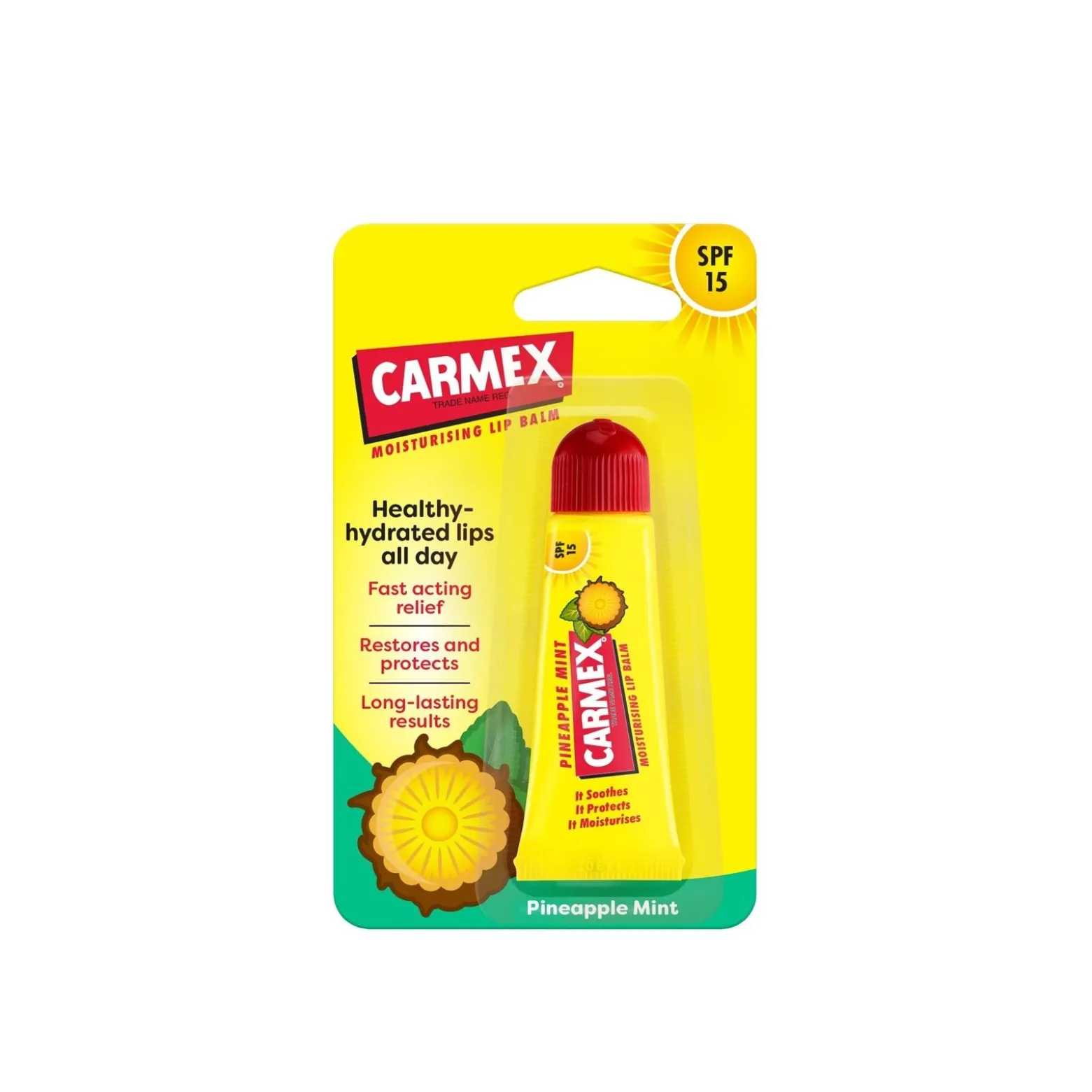 Carmex Moisturizing Lip Balm Pineapple Mint SPF15 10g (0.35oz)