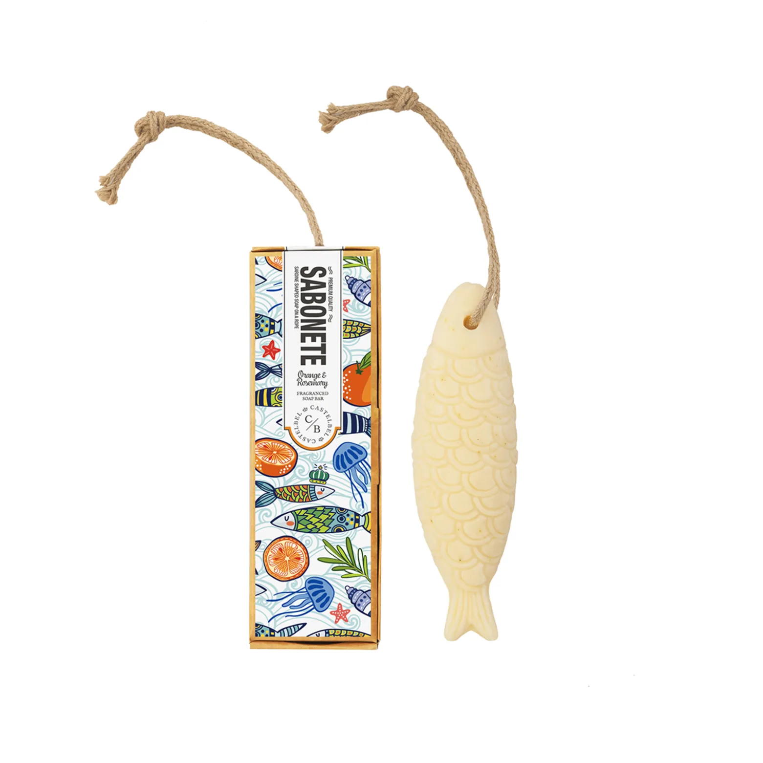 Castelbel Sardine Shaped Soap on a Rope Orange & Rosemary 80g (2.8oz)