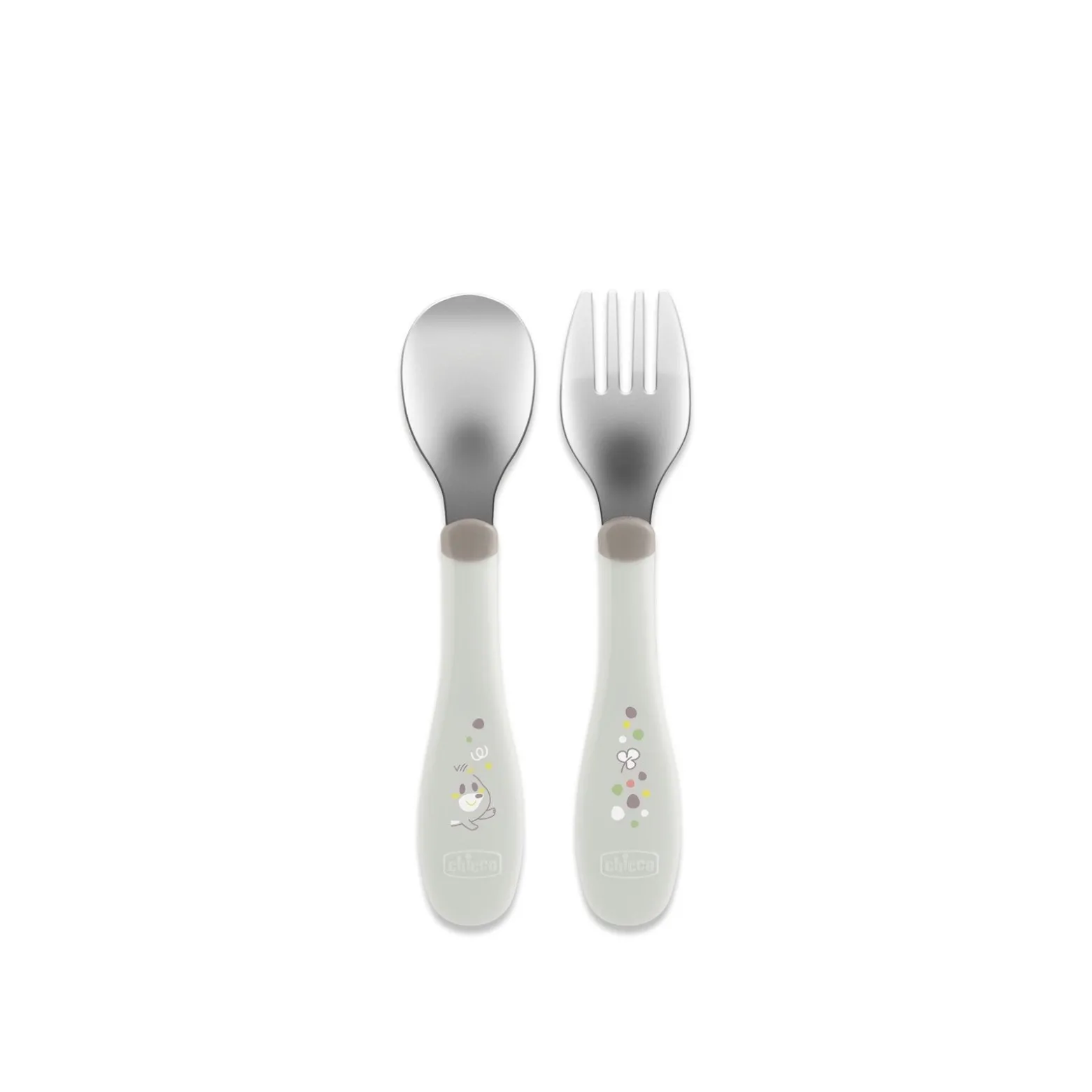 Chicco Metal Cutlery 18m+ Grey