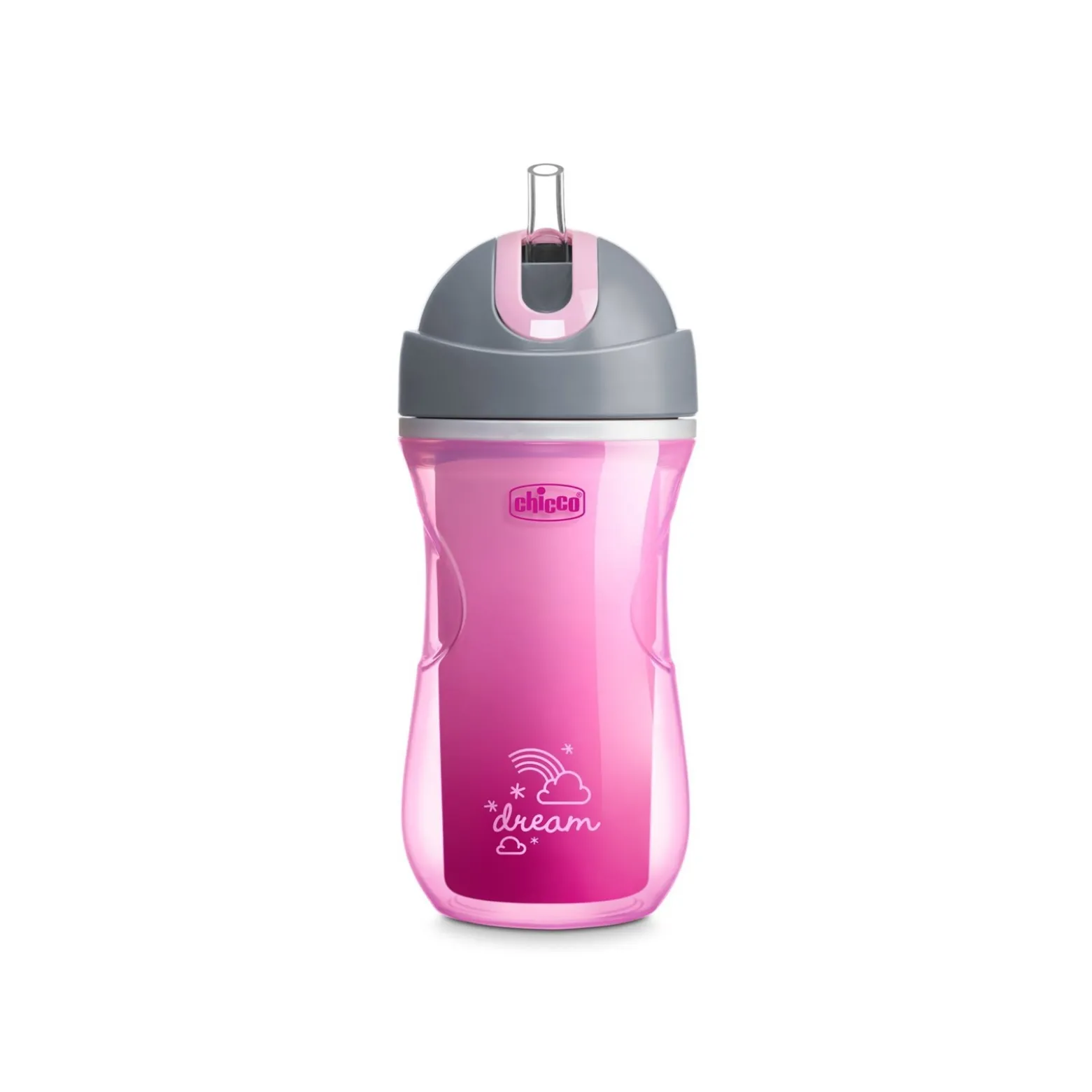 Chicco Mix & Match Sport Cup Insulated BPA-Free Plastic Bottle 14m+ Pink 266ml (9floz)
