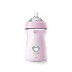 Chicco Natural Feeling Fast Flow BPA-Free Plastic Bottle 6m+ Pink 330ml (11floz)