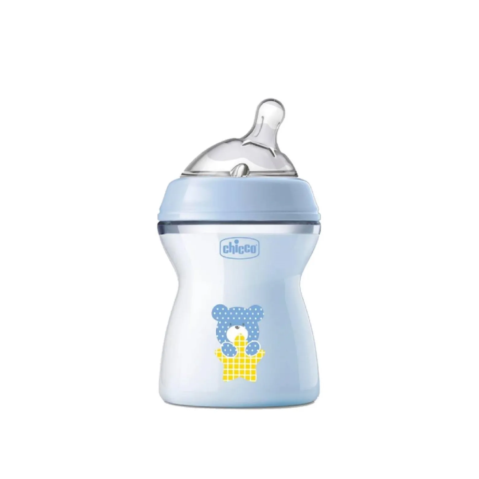 Chicco Natural Feeling Medium Flow BPA-Free Plastic Bottle 2m+ Blue 250ml (9floz)