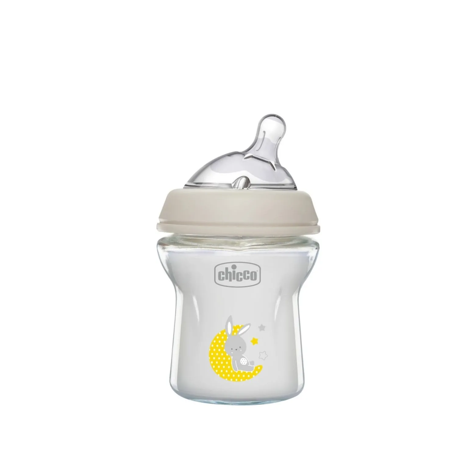 Chicco Natural Feeling Slow Flow Glass Bottle 0m+ Beige 150ml (5floz)