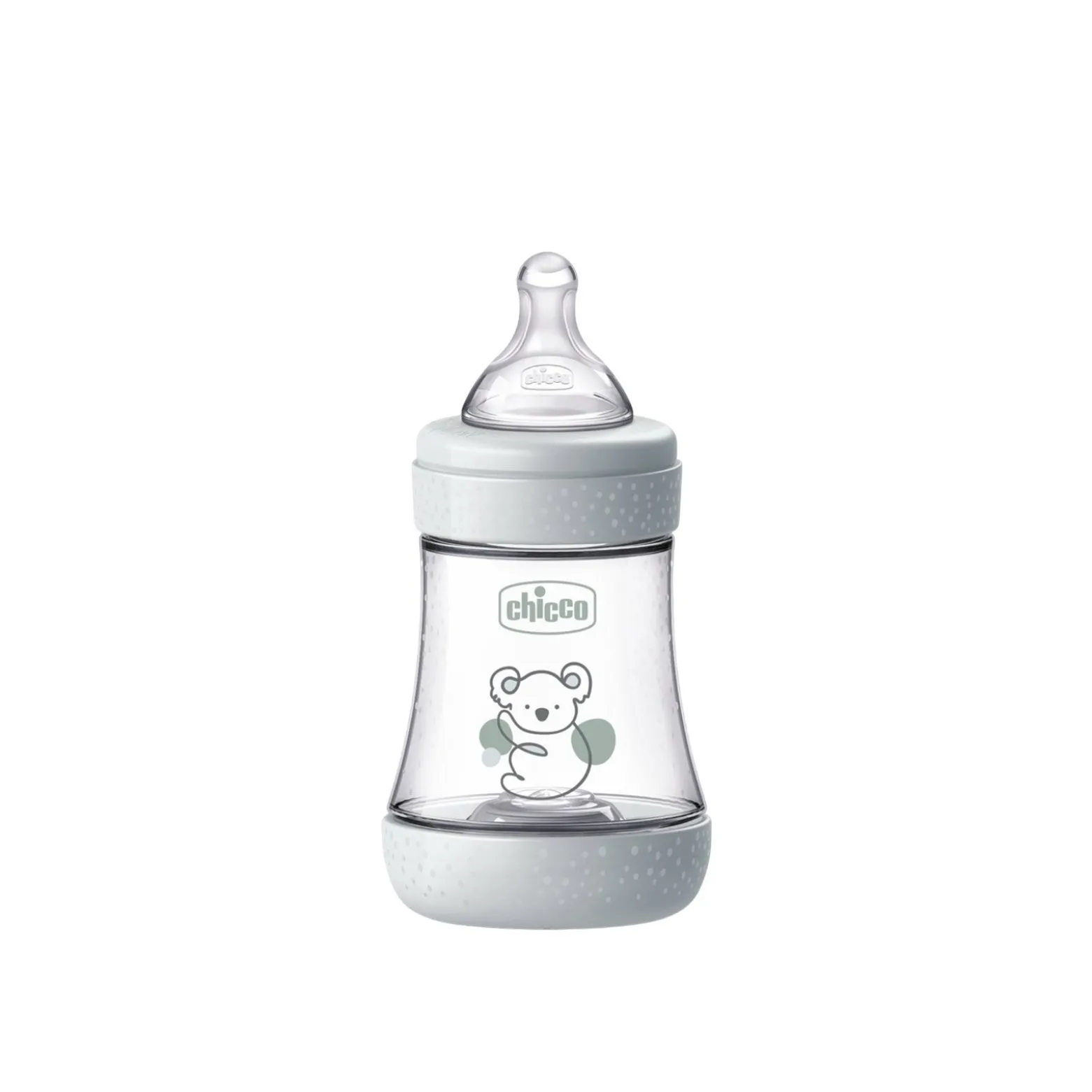 Chicco Perfect 5 Intui-Flow System Baby BPA-Free Plastic Bottle Slow Flow 0m+ Grey 150ml (5floz)