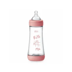 Chicco Perfect 5 Intui-Flow System Baby Bottle Fast Flow 4m+ Pink 300ml (10floz)