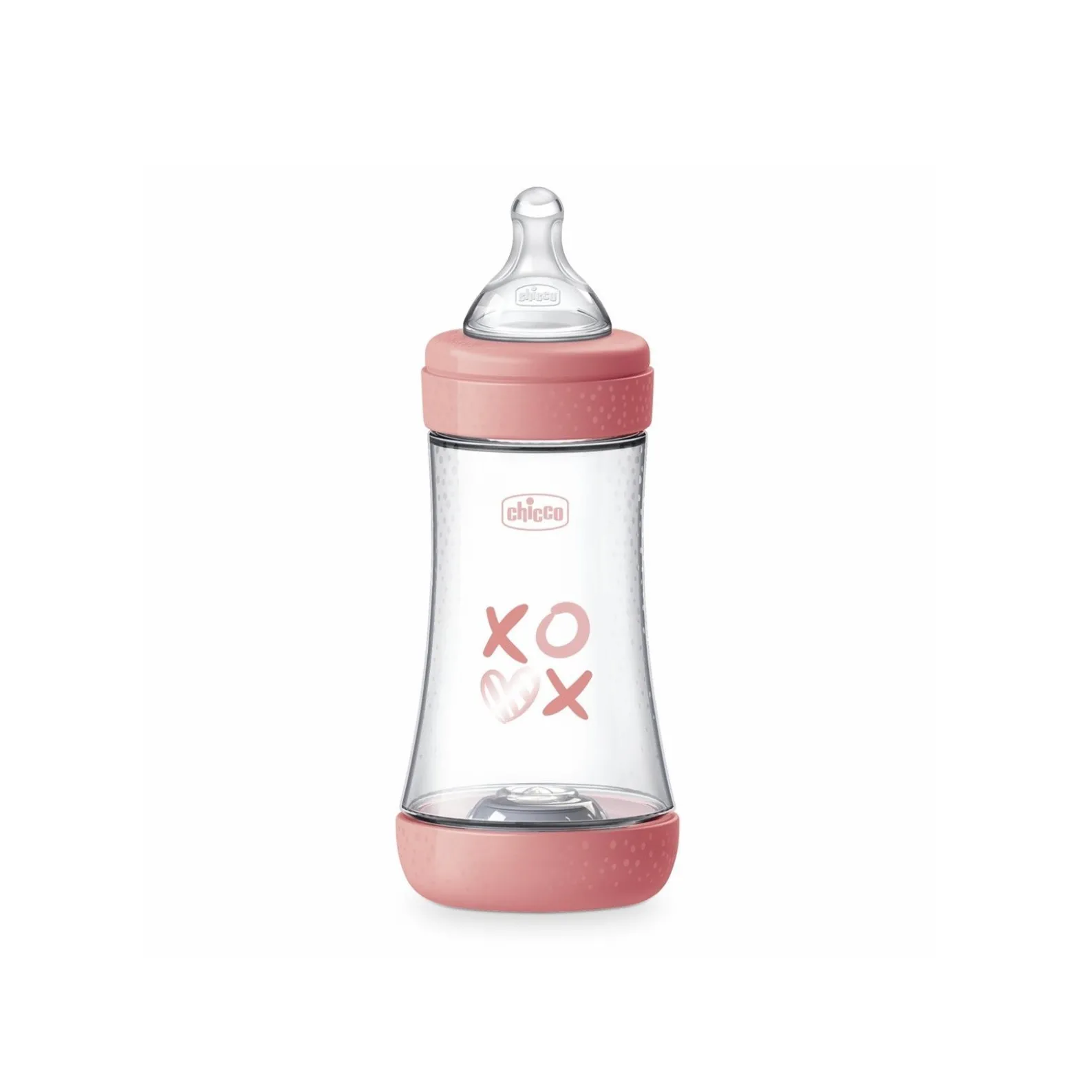 Chicco Perfect 5 Intui-Flow System Baby BPA-Free Plastic Bottle Medium Flow 2m+ Pink 240ml (8floz)
