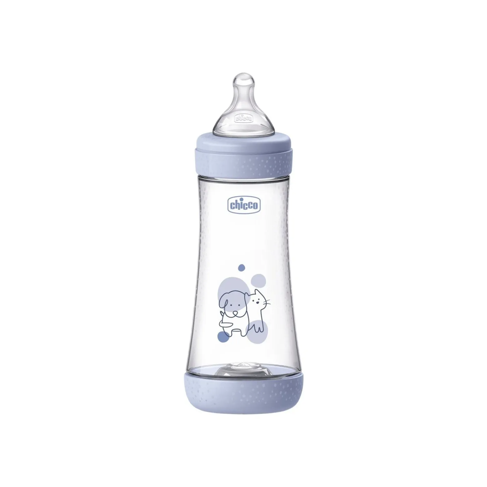 Chicco Perfect 5 Intui-Flow System Baby BPA-Free Plastic Bottle Fast Flow 4m+ Blue 300ml (10floz)