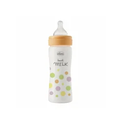 Chicco Perfect Easy Medium Flow BPA-Free Plastic Bottle 2m+ Orange 250ml (9floz)