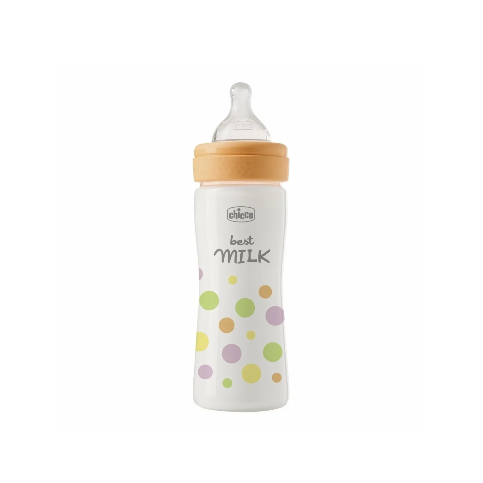 Chicco Perfect Easy Medium Flow BPA-Free Plastic Bottle 2m+ Orange 250ml (9floz)